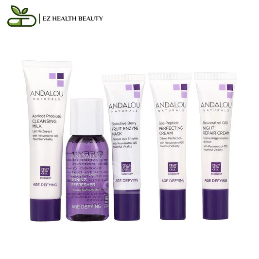 اندالو ناتورالز مجموعة عناية بالبشرة والتخلص من التجاعيد 5 منتجات - Andalou Naturals, Get Started, Age Defying, Skin Care Essentials, 5 Piece Kit