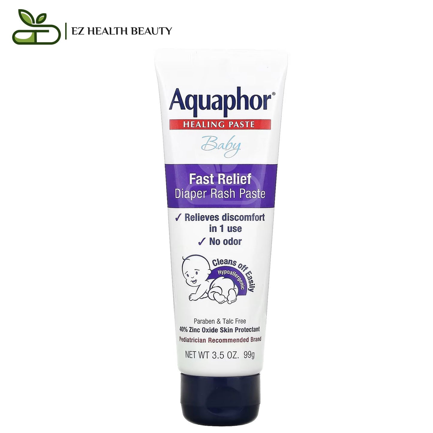 Aquaphor diaper rash paste fast relief for babies - 3.5 oz (99 g)