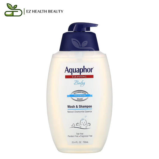 Aquaphor baby wash and shampoo for skin and hair cleansing, Fragrance free - 25.4 fl oz (750 ml)