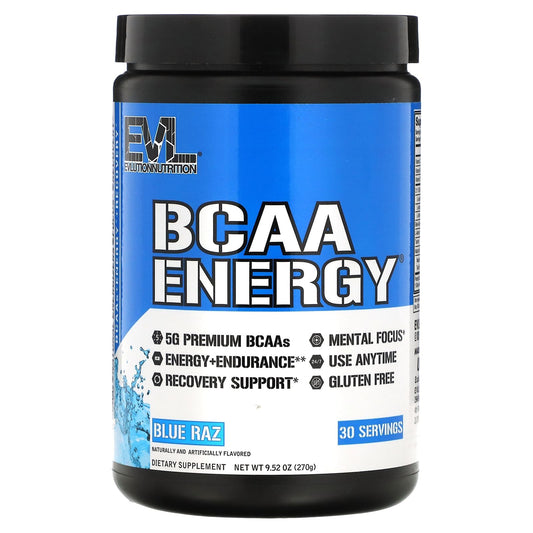 EVLution Nutrition BCAA ENERGY Blue Raz 9.52 oz (270 g)