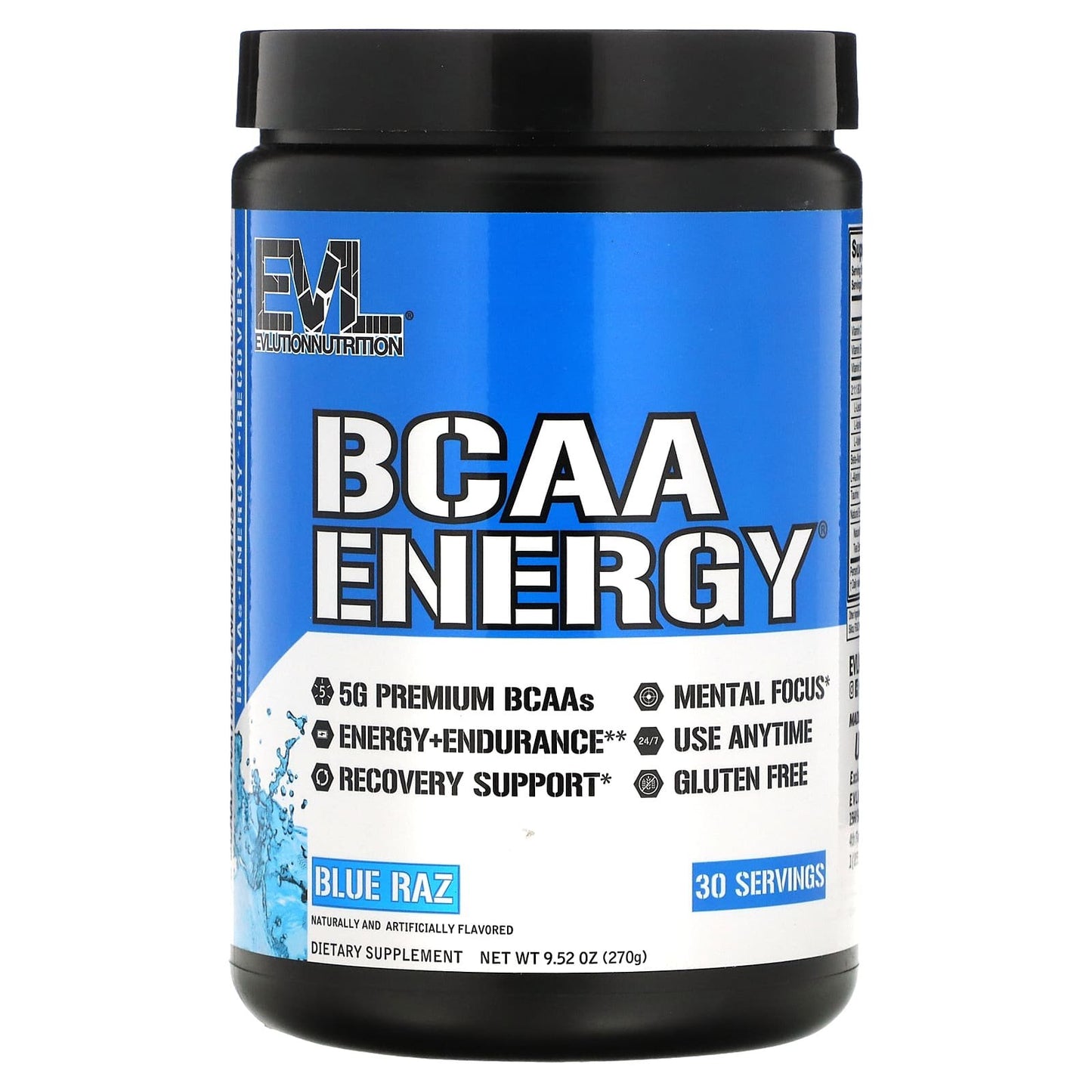 مكمل ال BCAA إيفلوشن نوتريشن لزيادة طاقة الجسم بنكهة التوت الأزرق 270 جم BCAA lean energy