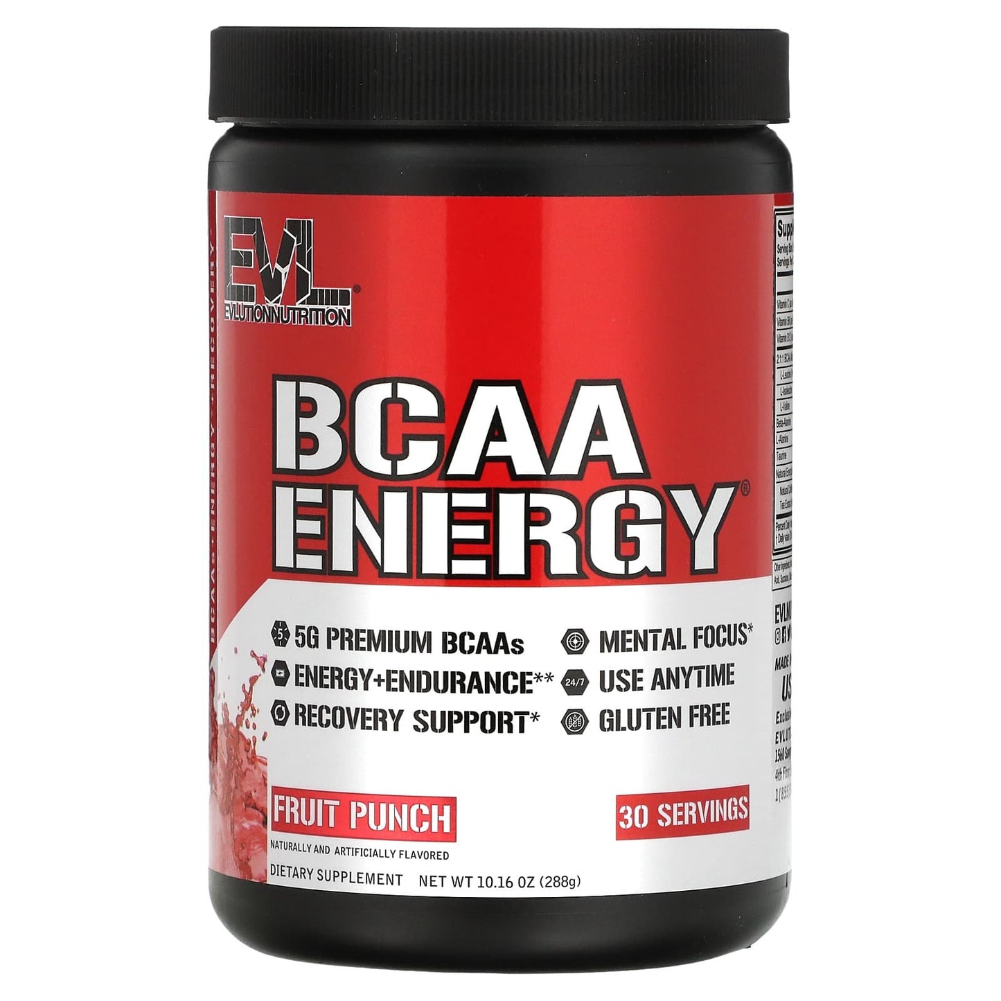 مكمل bcaa من EVLution Nutrition، كوكتيل فواكه، 10.16 أونصة (288 جم)