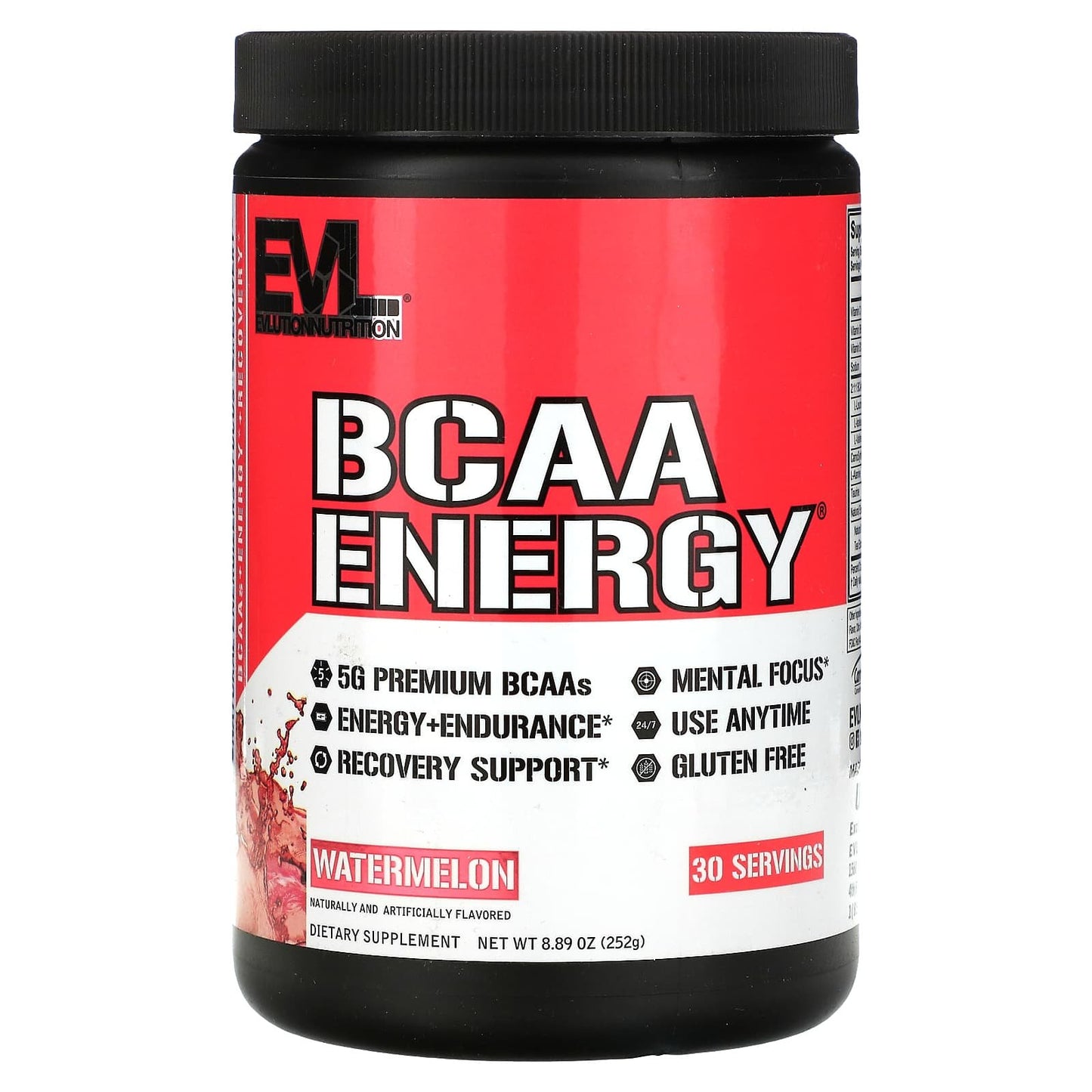 مكمل bcaa energy لزيادة الطاقة من EVLution Nutrition، نكهة البطيخ، 8.89 أونصة (252 جم)