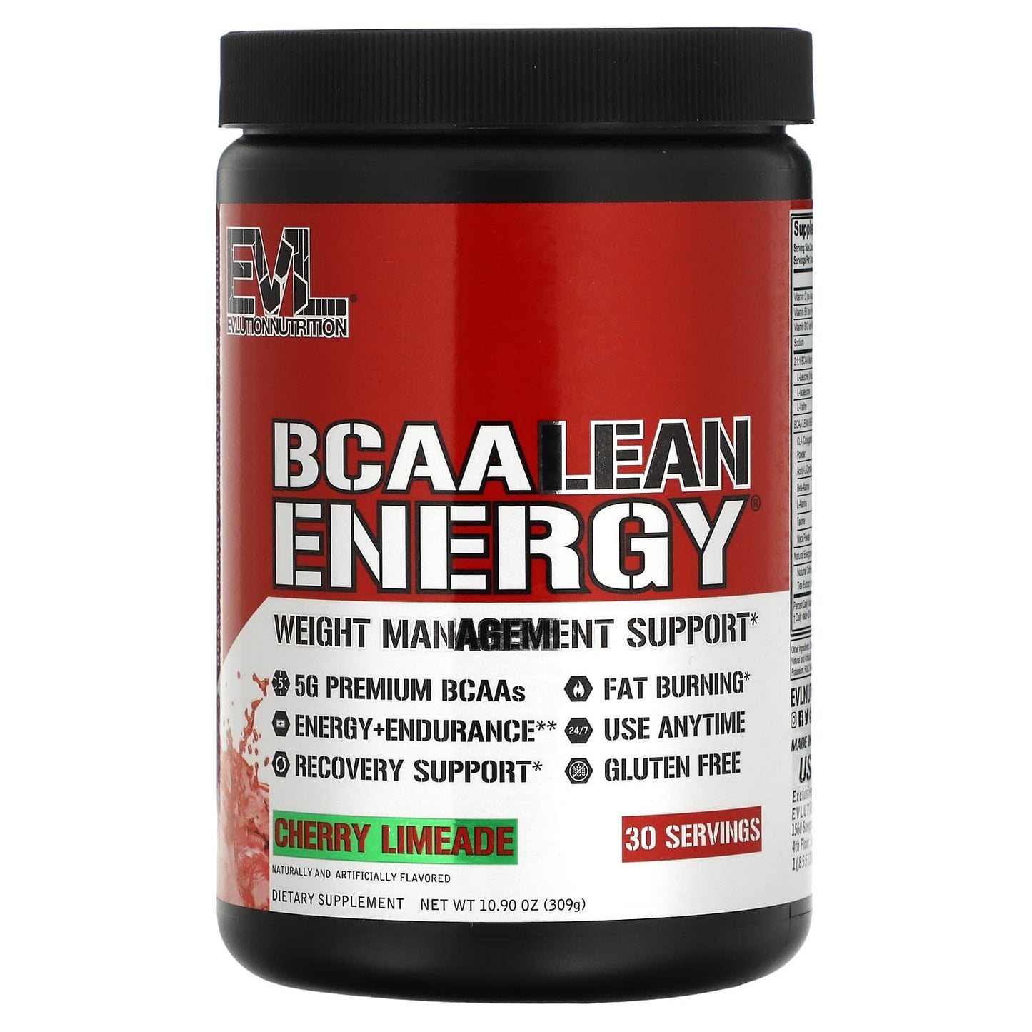 مكمل بي سي اي اي BCAA إيفلوشن نوتريشن افضل مكمل غذائي لحرق الدهون وبناء العضلات BCAA lean energy بنكهة كرز وليمون 309 جم