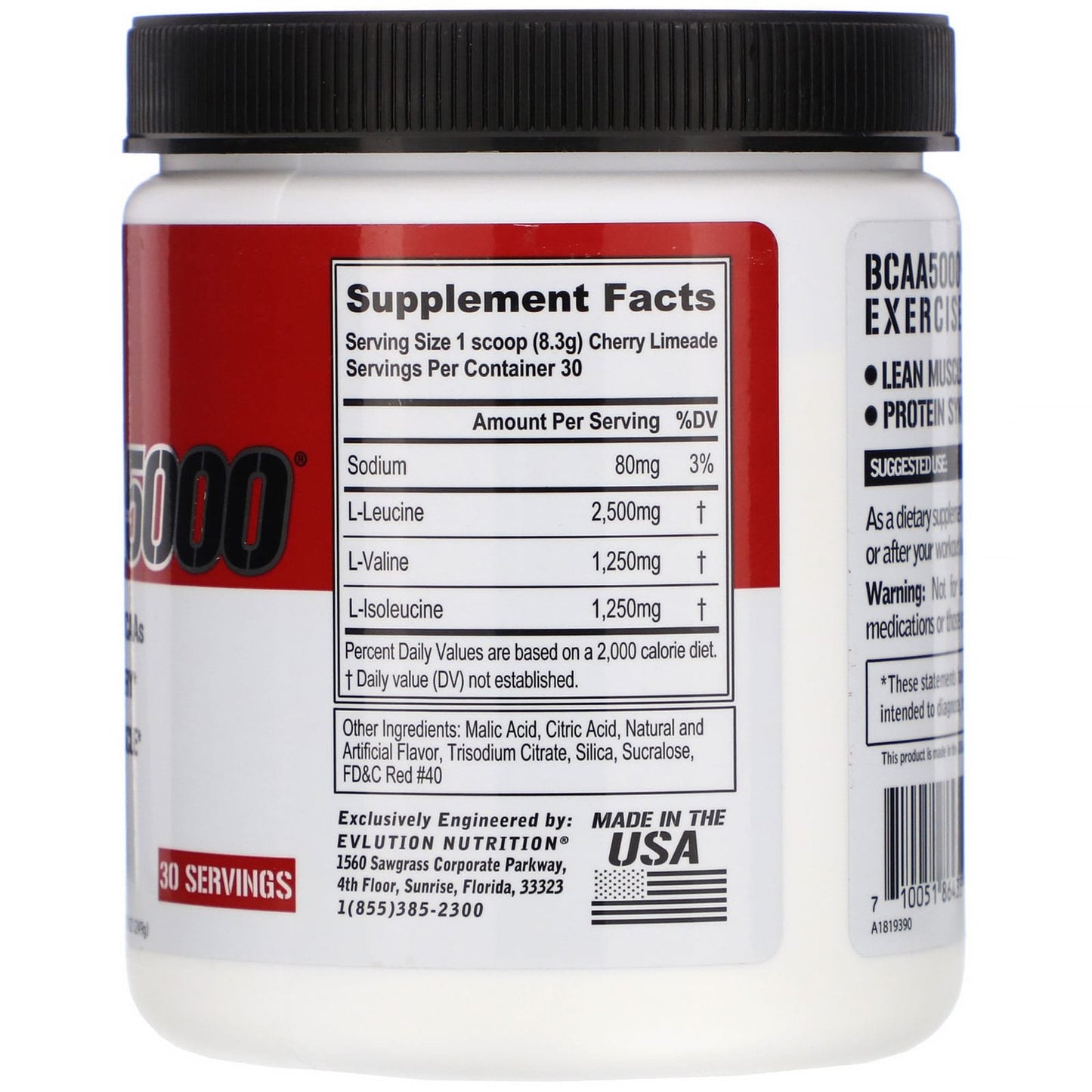 EVLution Nutrition BCAA powder ENERGY Cherry Limeade 10.90 oz 249 g