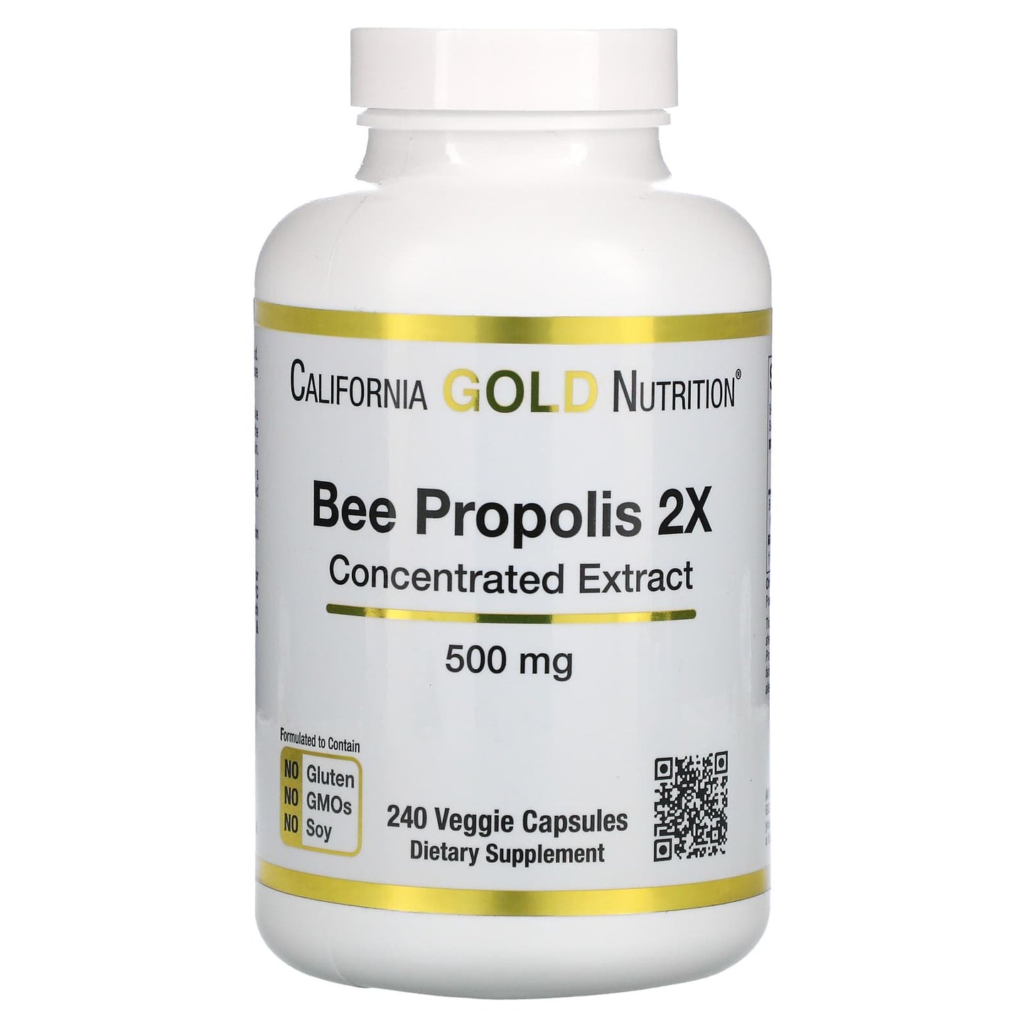 California Gold Nutrition Bee Propolis 2X Concentrated Extract  500 mg - 240 Veggie Caps