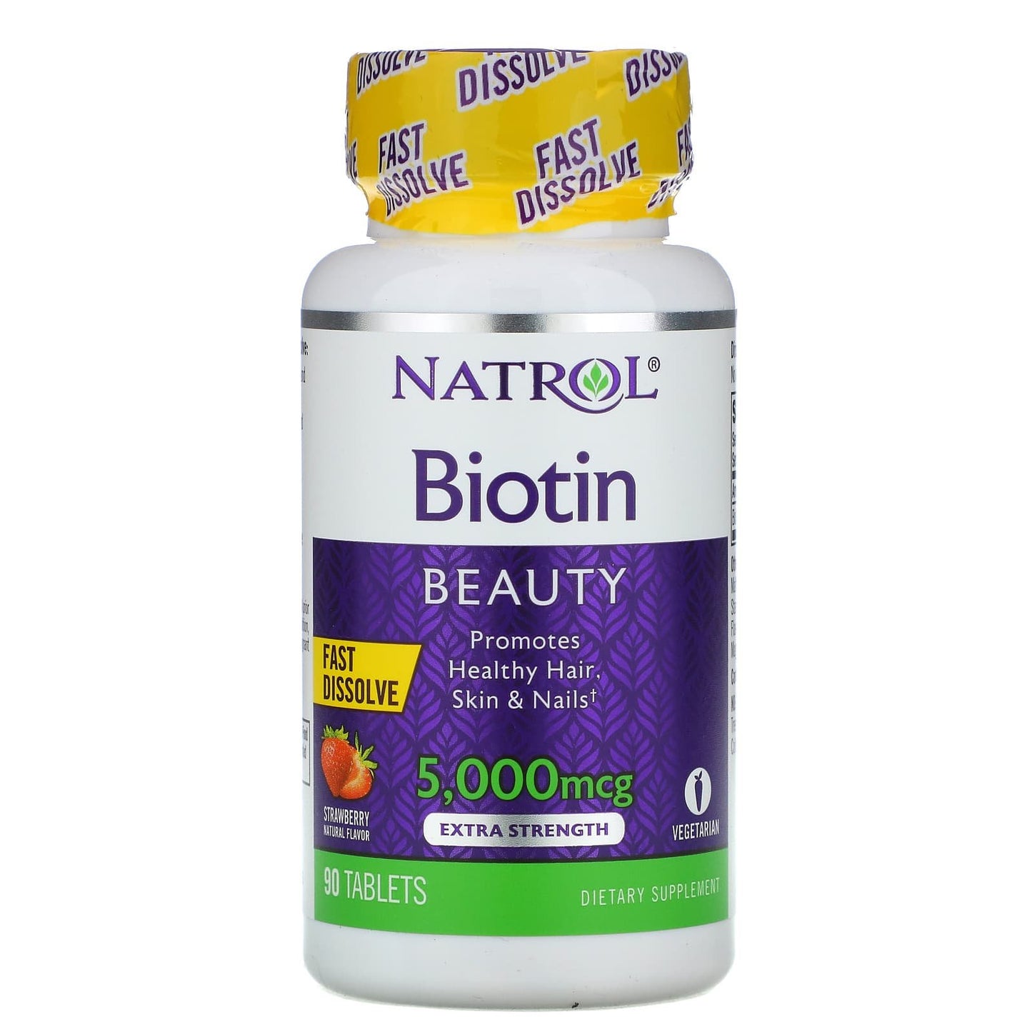 حبوب البيوتين للشعر أفضل حبوب لتقوية بصيلات الشعر 90 قرص Natrol biotin5000