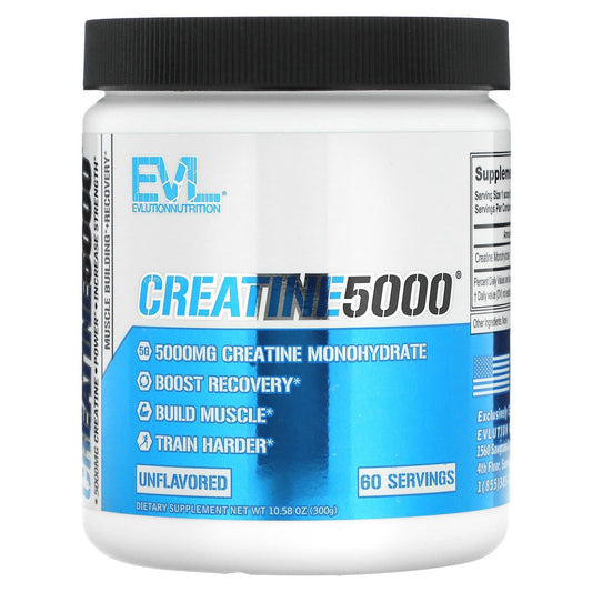 مسحوق كرياتين 5000 لبناء العضلات من EVLution Nutrition (300 جم)