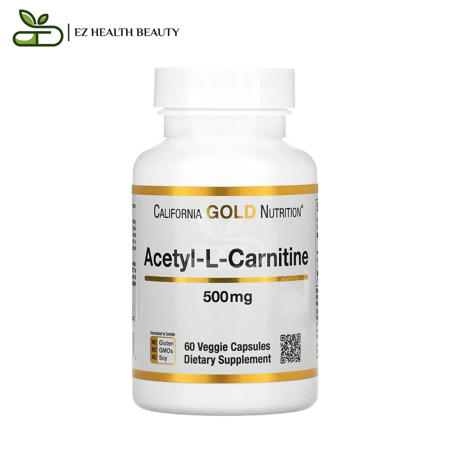 Acetyl L Carnitine Energy Support California Gold Nutrition 500 mg 60 Veggie Capsules