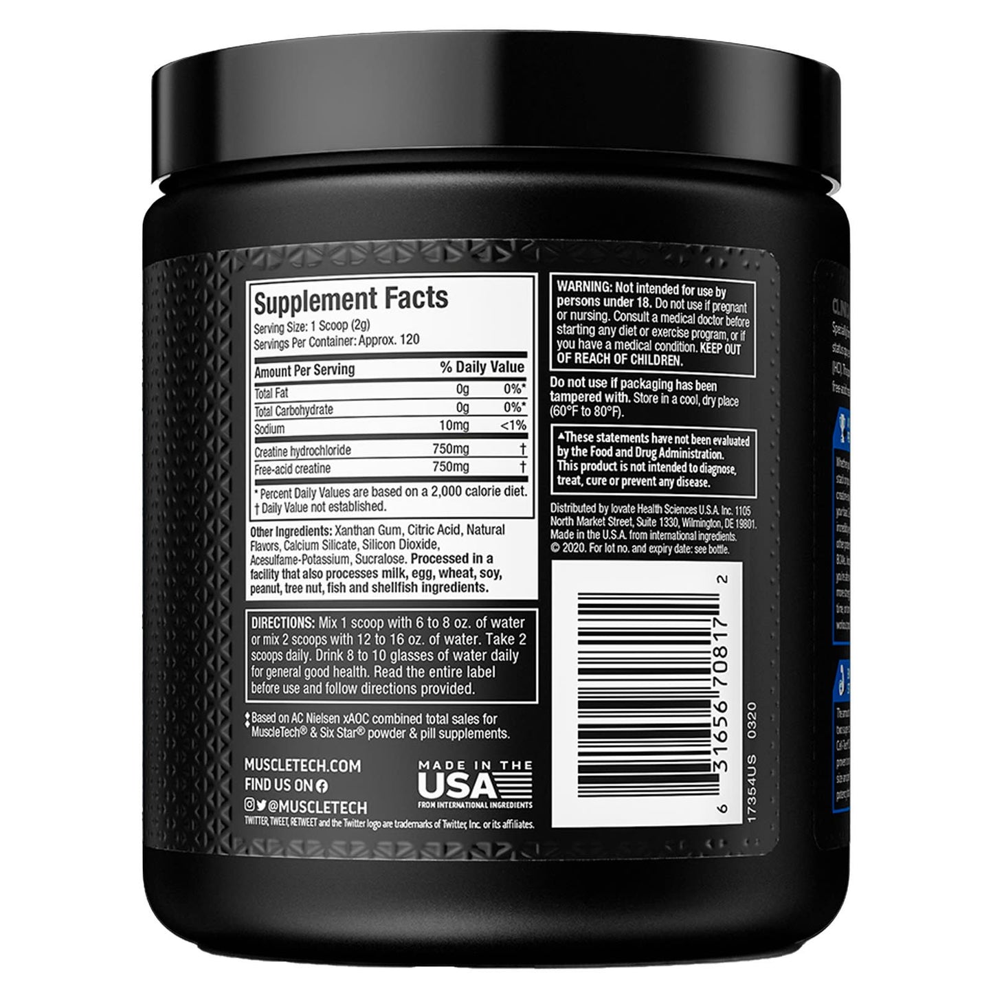 MuscleTech cell tech creactor creatine HCL and free, acid Creatine for muscle growth - Unflavored - 8.30 oz (235 g)