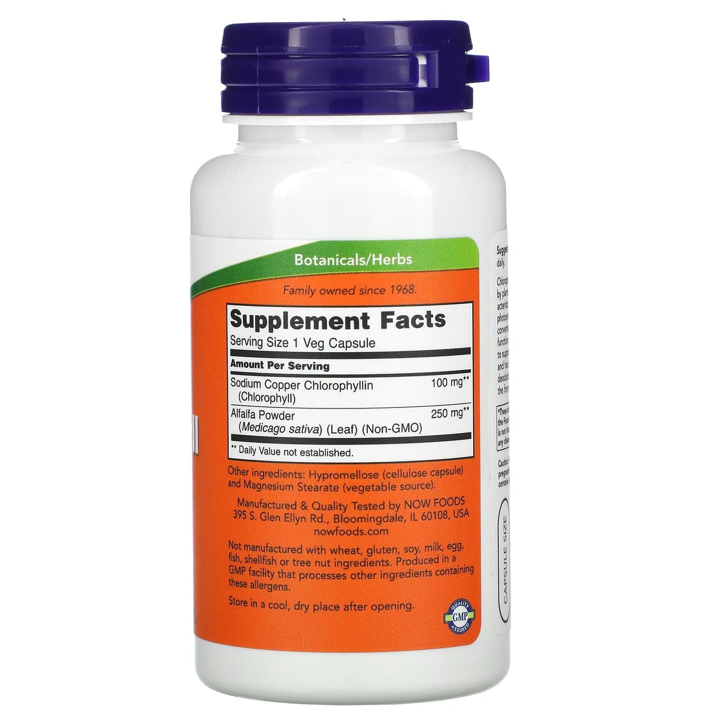 NOW Foods Chlorophyl detox cleansing Capsules 100 mg - 90 Capsules