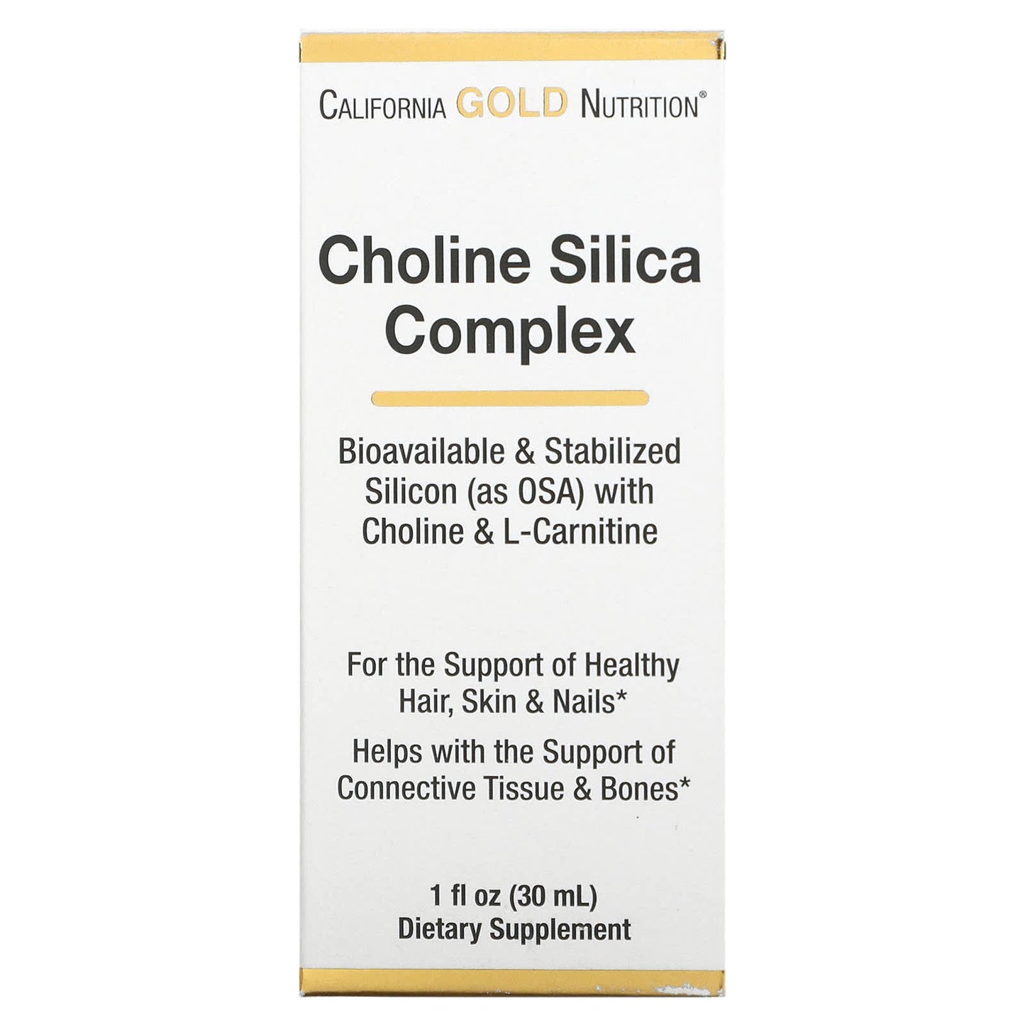 California Gold Nutrition Choline Silica Complex healthy skin, nails and hair - 30 ml