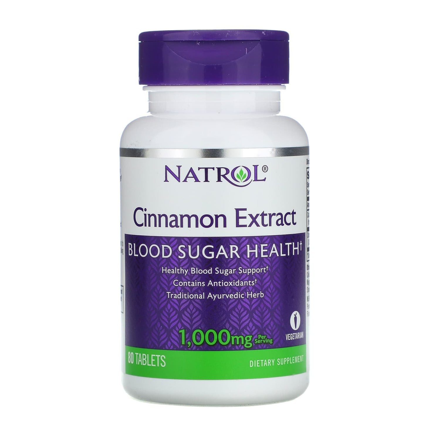 cinnamon دواء للتنحيف ودعم مستوي سكر الدم Natrol cinnamon extract tablets عدد 80 كبسولة 1000 مجم