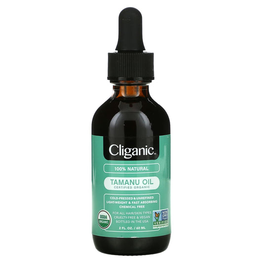 Cliganic tamanu oil 100% Pure &amp; Natural Oil skin vitality enhancer - 2 fl oz (60 ml)