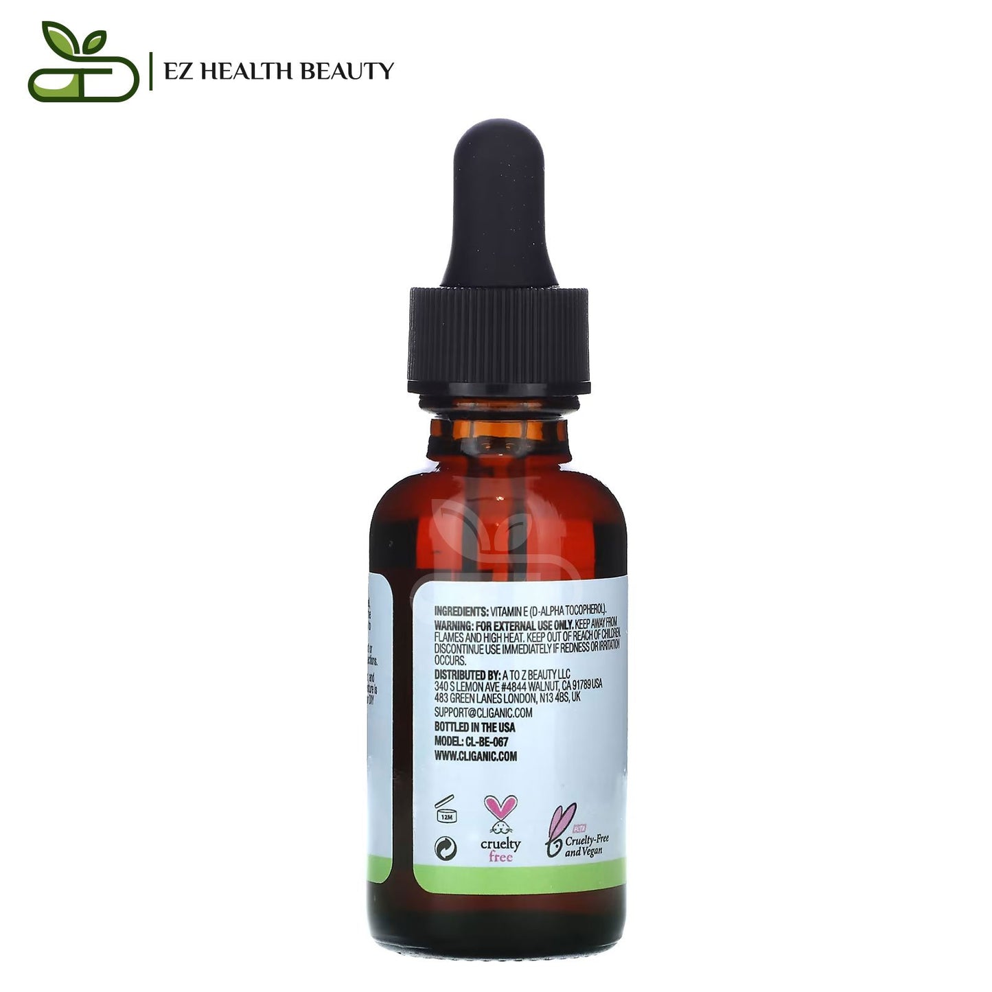 زيت فيتامين e الاصلي كليغانيك للشعر والبشرة والاظافر 30 مل Cliganic 100% Pure &amp; Natural Vitamin E Oil 30,000 IU