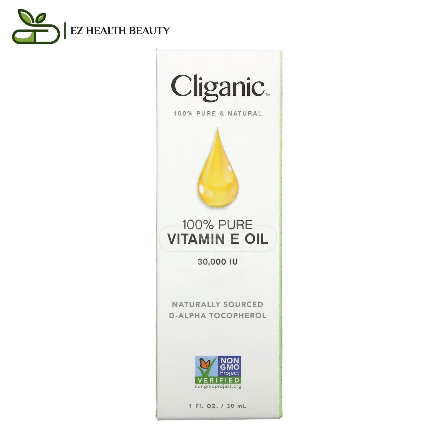 Cliganic 100 pure vitamin E oil for skin, hair and nails - 30 ml