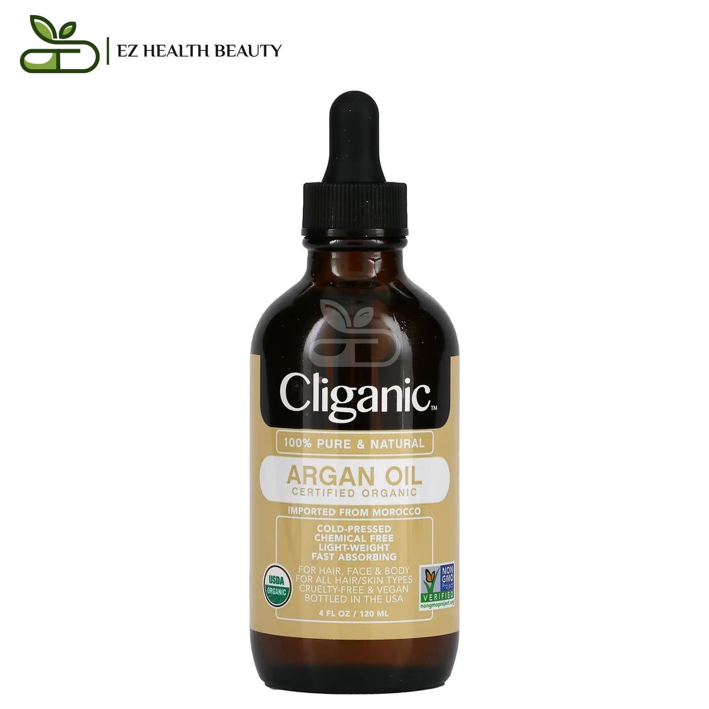 زيت الأرجان المغربي الأصلي كليغانيك للشعر والبشرة 120 مل Cliganic 100% pure and natural argan oil