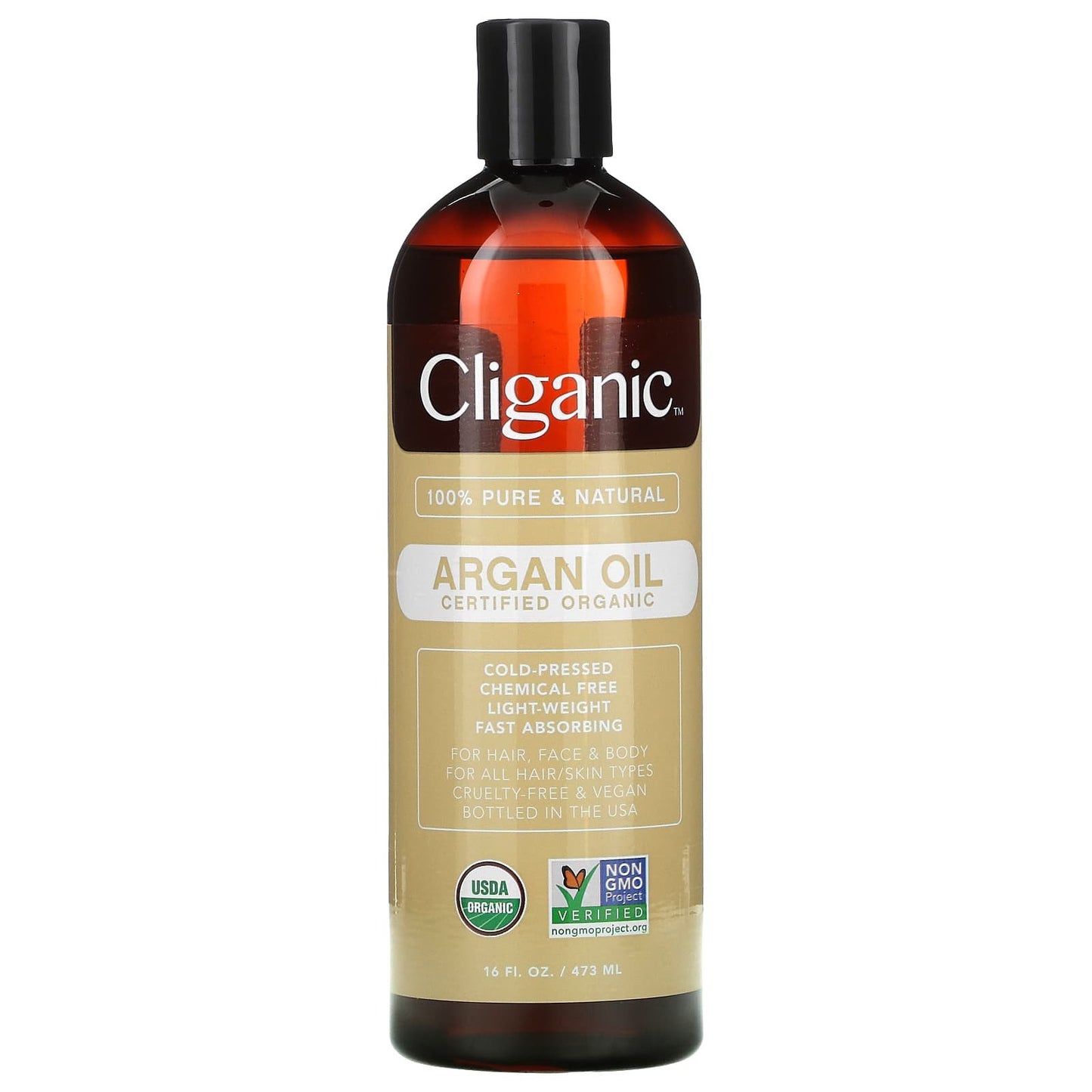 اورجانيك اويل cliganic argan oil كليغانيك لتغذية البشرة والشعر 473 مل