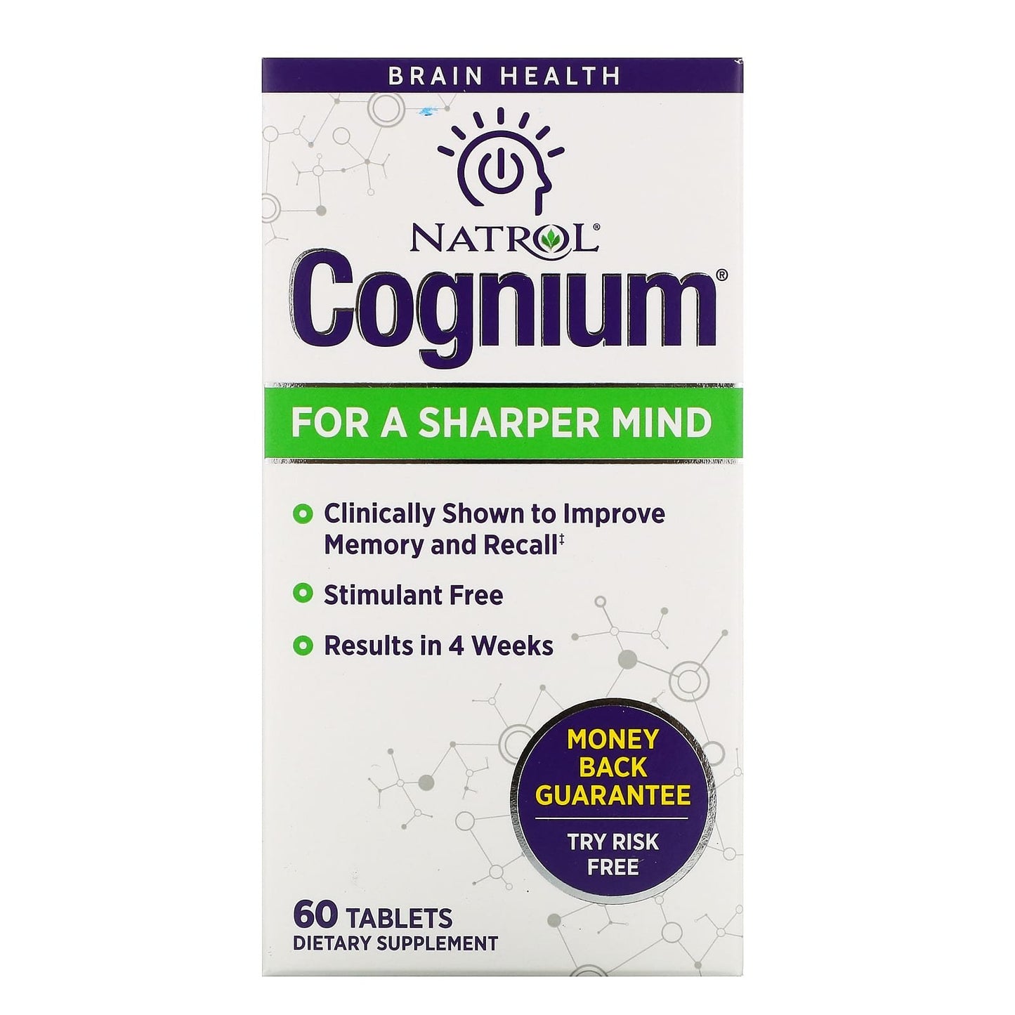 cognium memory دواء كوجينيوم لتقوية التركيز والذاكرة Natrol Cogninum tablets عدد 60 قرص