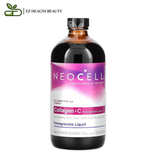 Collagen Vitamin C Pomegranate Liquid For Hair, Nails, Skin And Joint Support NeoCell 4 g - 16 fl oz (473 ml)