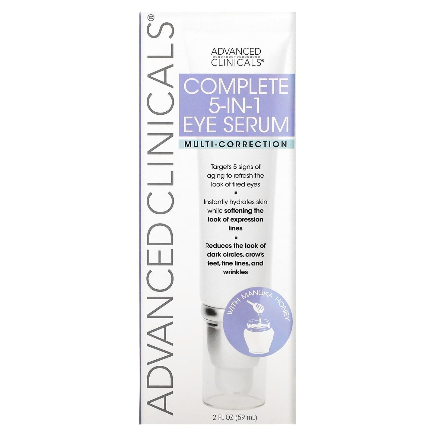 Advanced Clinicals Complete 5 - in - 1 Eye Serum  Multi Correction hides dark circles 59 ml