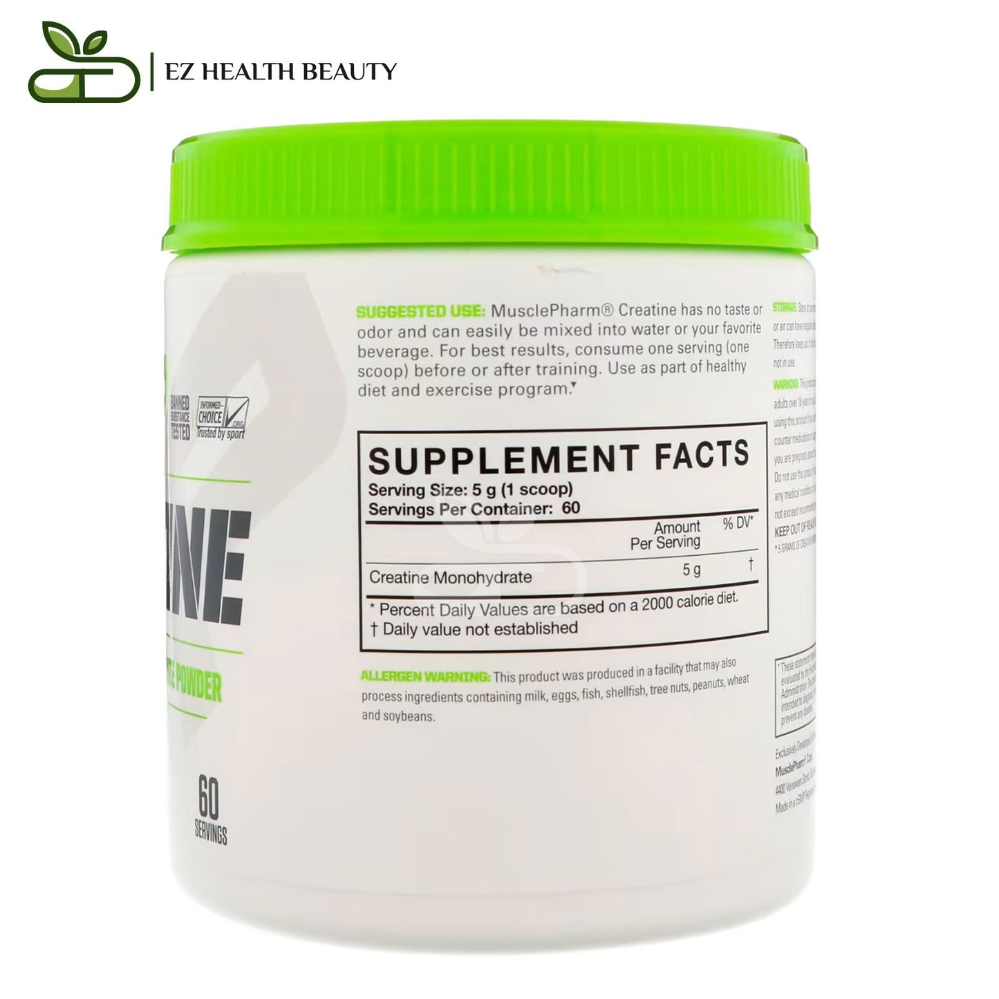 Creatine Supplement To Enhance Performance Unflavored Musclepharm 300 GM