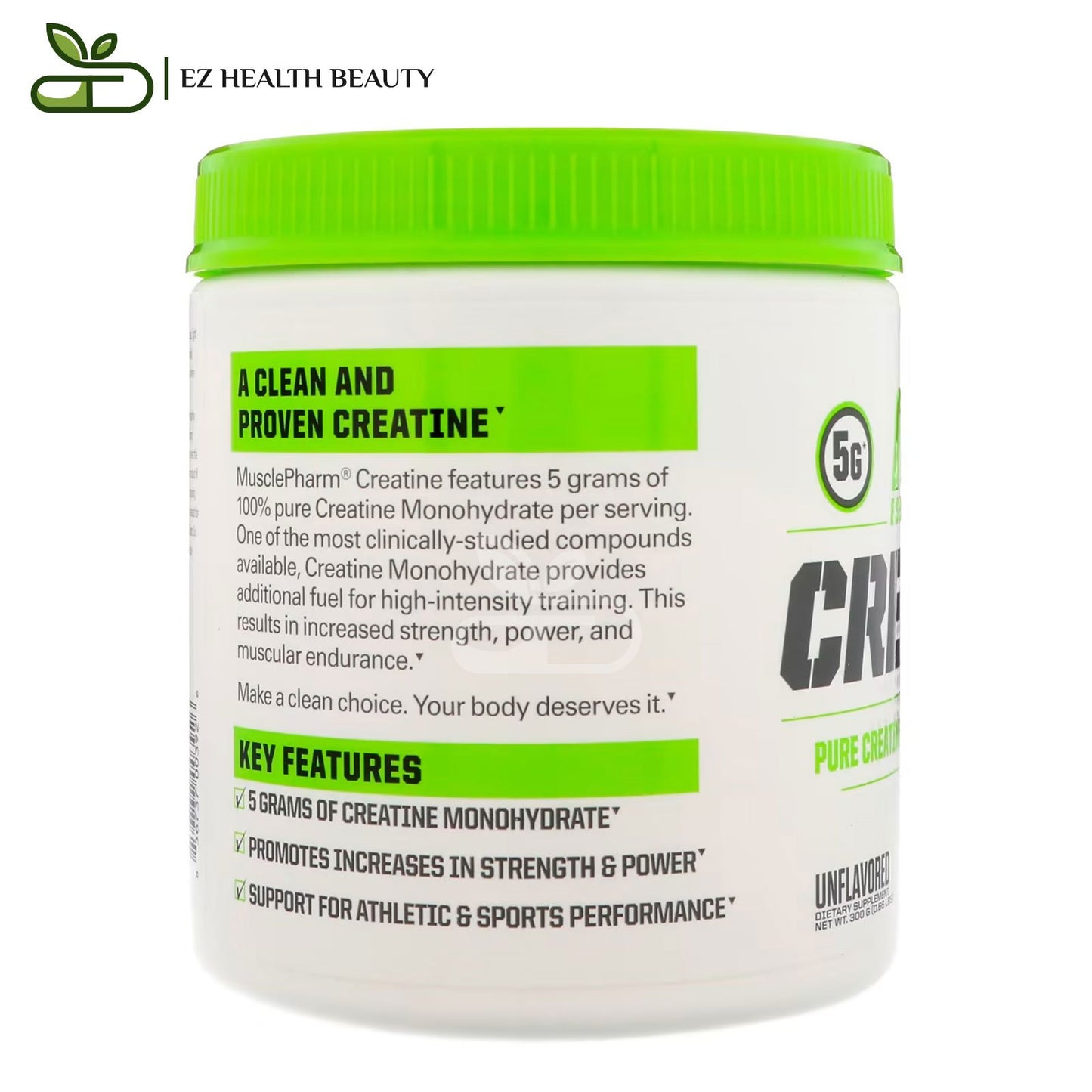 كرياتين مونوهيدرات لتحسين الأداء الرياضي خال من النكهات 300 جرامًا  Creatine Musclepharm