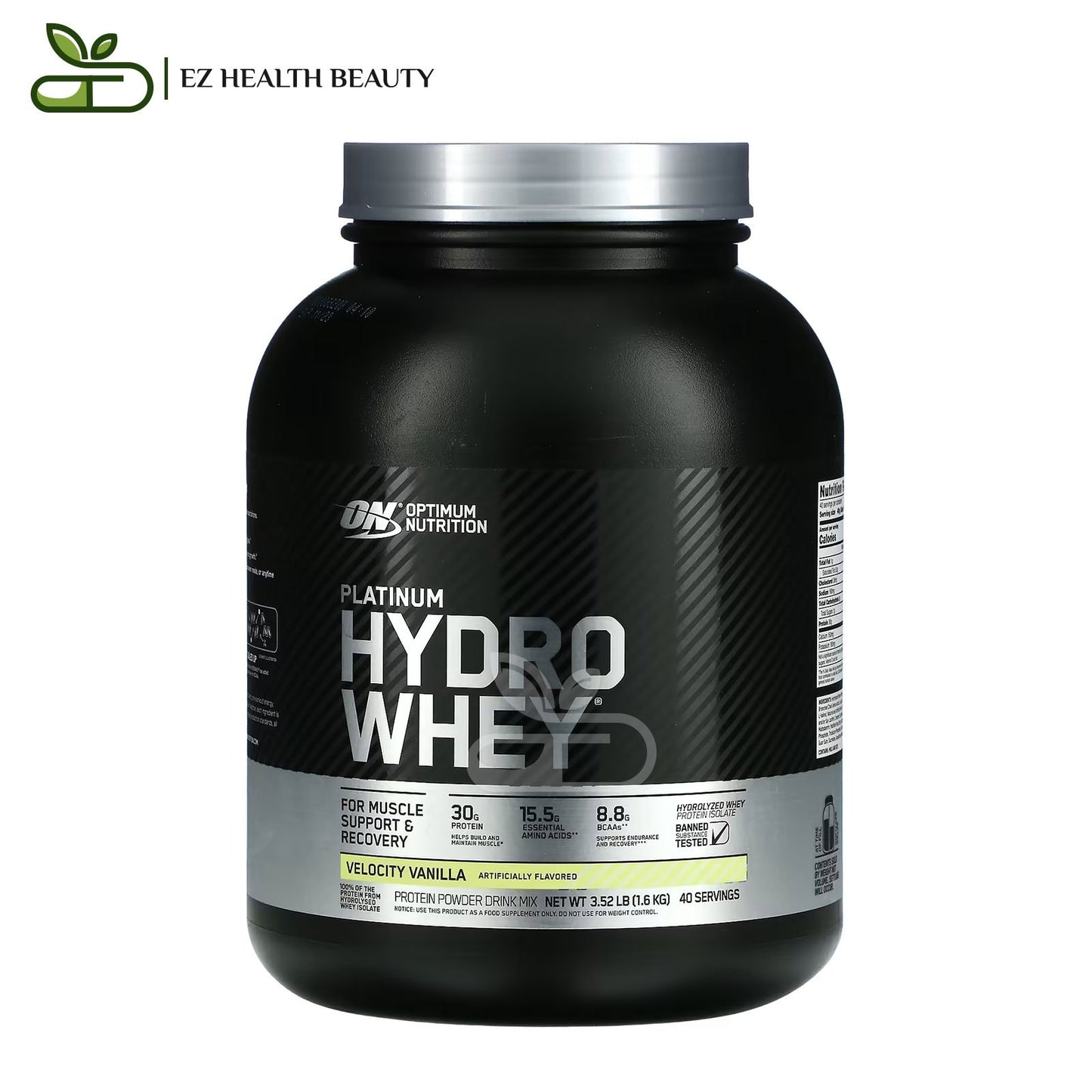 Platinum Hydro Whey Supplement Turbo Velocity Vanilla Optimum Nutrition - (1.6 kg) for Muscular recovery