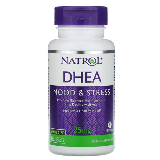 مكمل غذائي dhea 25 لعلاج القلق والتوتر وتحسين الحالة المزاجية 180 قرص - DHEA 25mg Mood & Stress Natrol