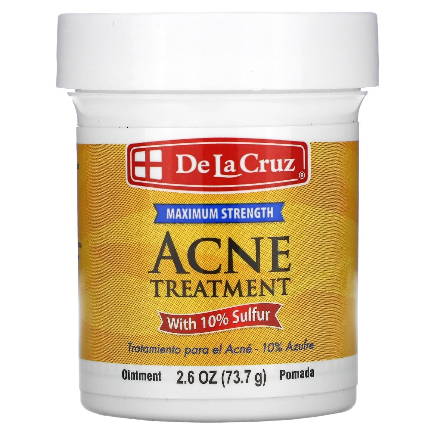 De La Cruz Acne Treatment Ointment with 10% Sulfur Maximum Strength - 2.6 oz (73.7 g)