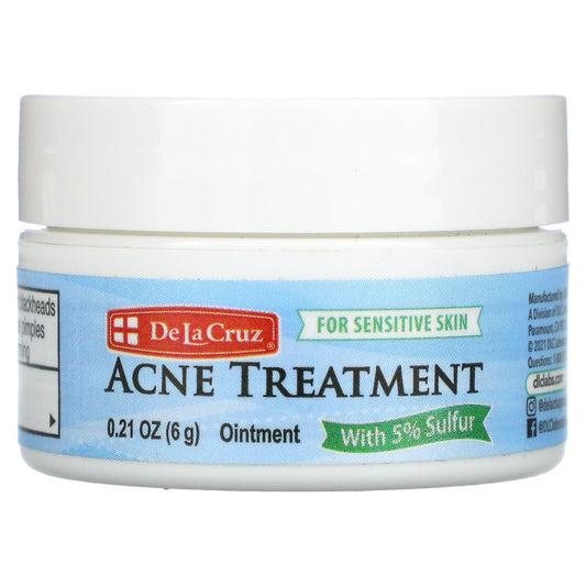 De La Cruz Acne Treatment with 5% Sulfur for sensitive skin - 0.21 oz (6 g)