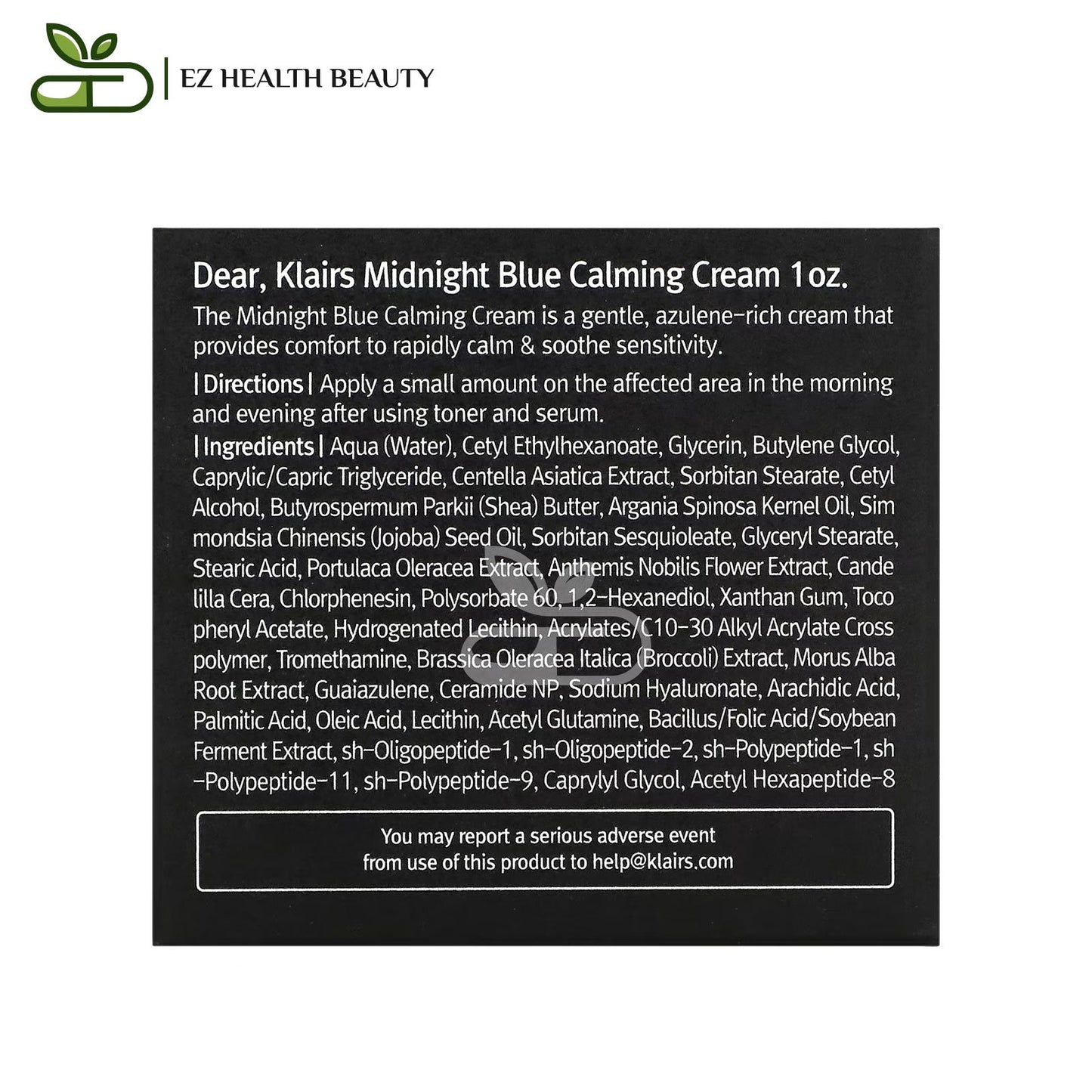 Dear, Klairs, Midnight Blue Calming Cream, 1 oz (30 ml)