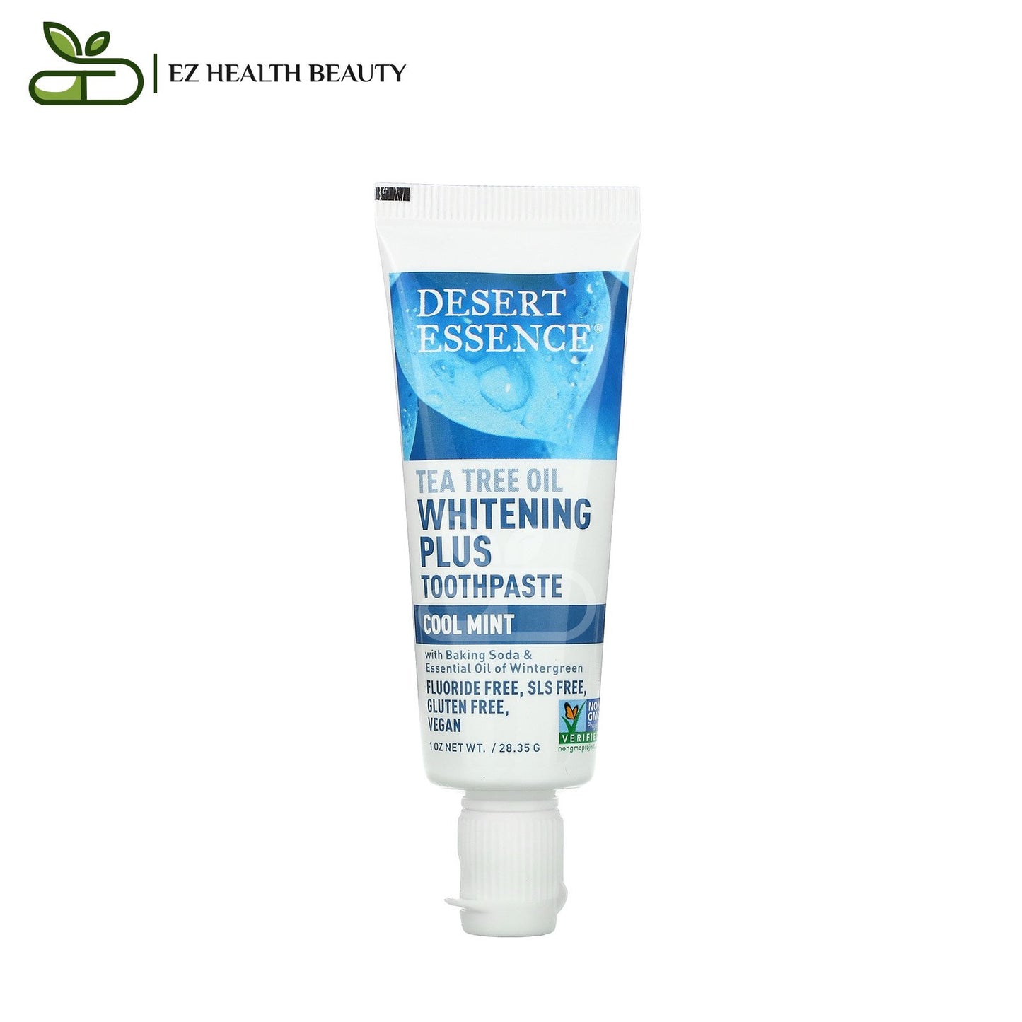 Desert Essence Whitening Toothpaste Plus Tea Tree Oil Cool Mint 1 oz (28.35 g)