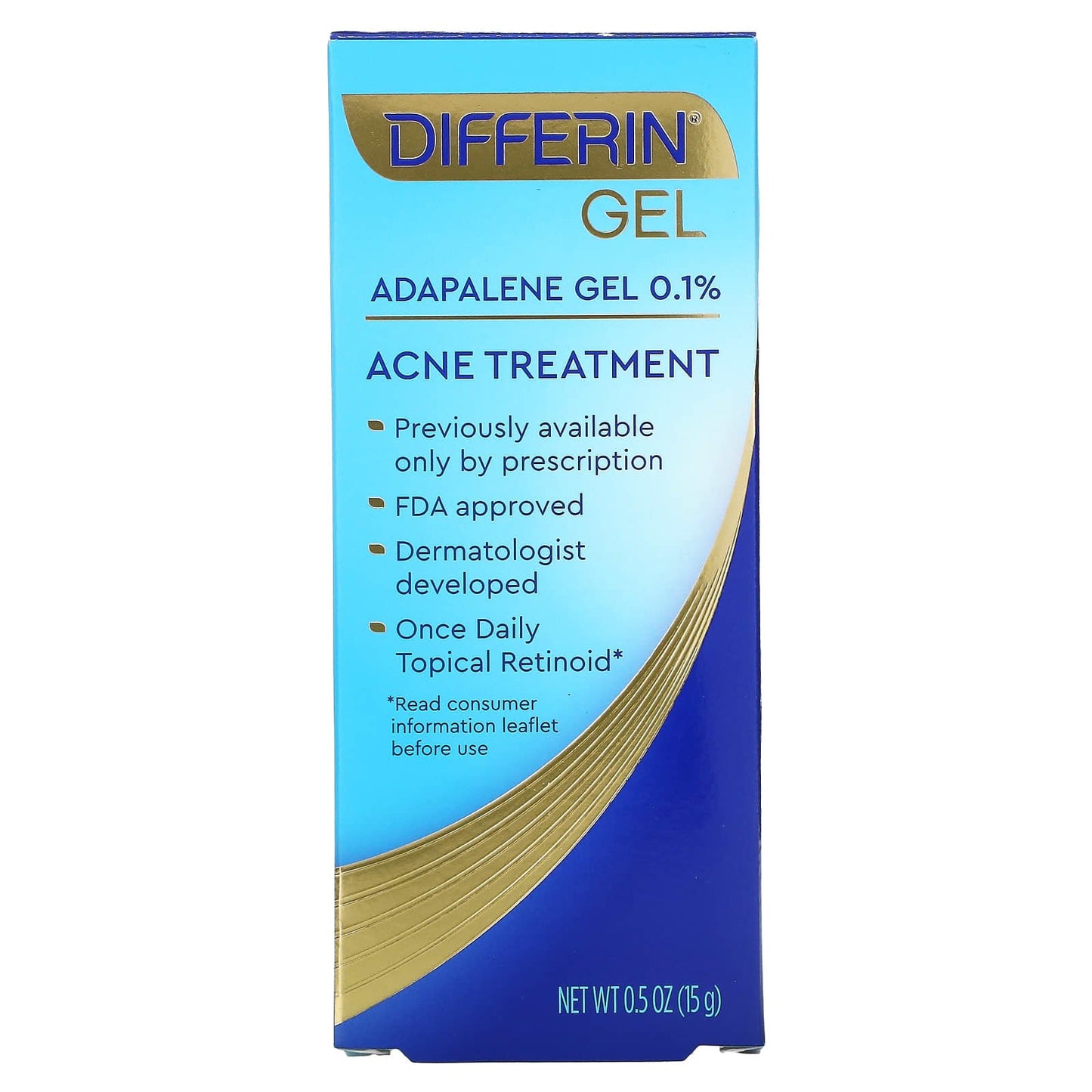 Differin Adapalene Gel 0.1 % Acne Treatment 15 g