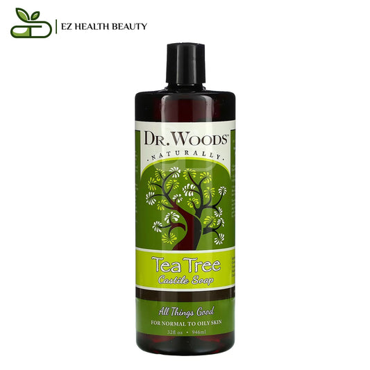 Tea Tree Castile Soap For Normal To Oily Skin Dr Woods 32 fl oz (946 ml)