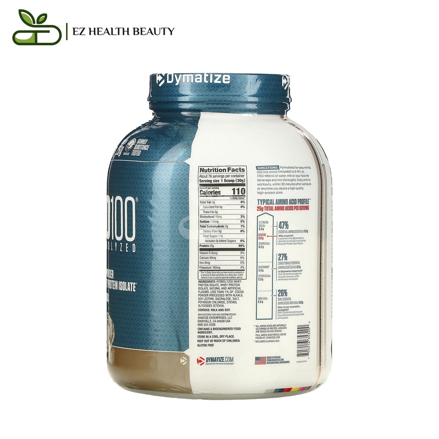 Dymatize ISO100 Hydrolyzed ديماتيز إيسو المتحلل مائيًا مصنوع 100٪ من بروتين مصل اللبن المعزول كوكيز وكريمة 5 رطل (2.3 كجم)