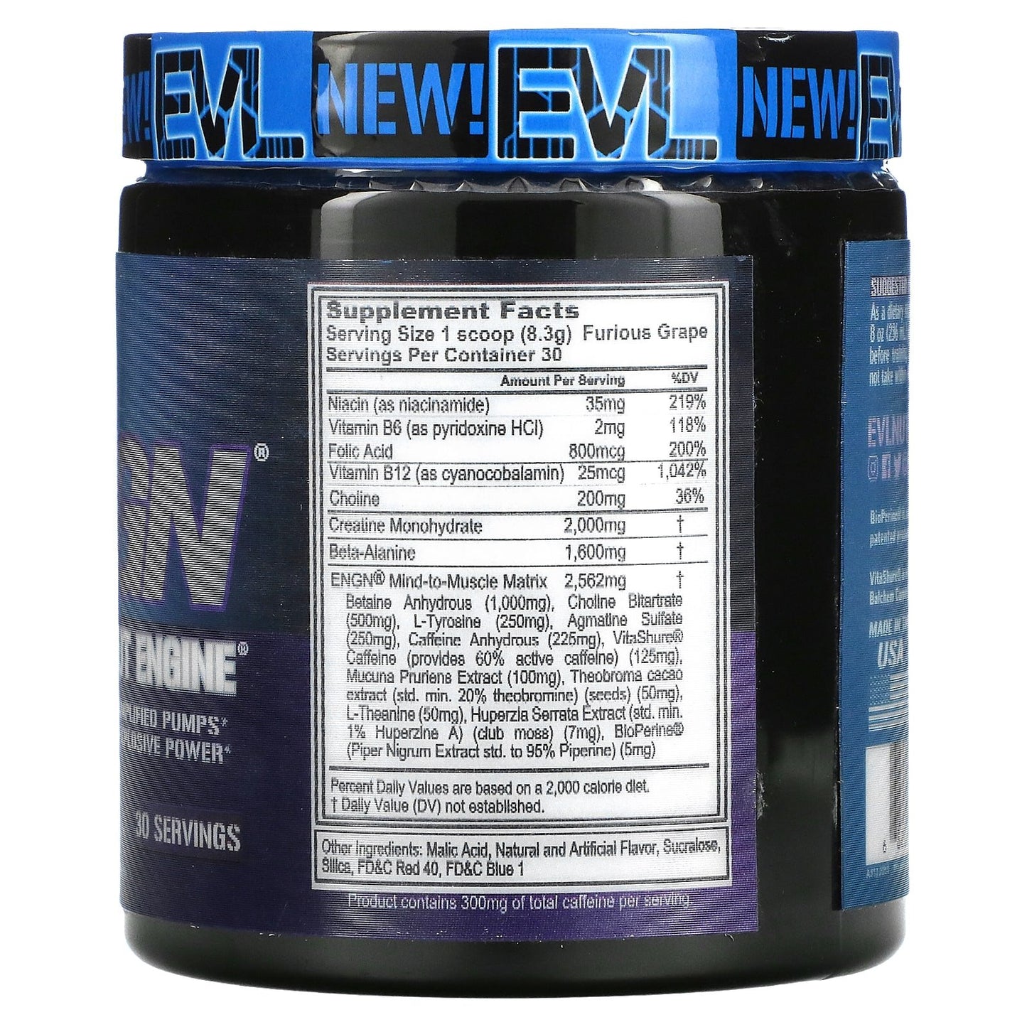 EVLution Nutrition ENGN Pre Workout Engine with Furious Grape 249 g