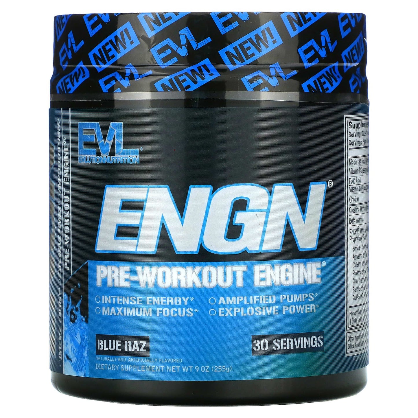 EVLution Nutrition ENGN pre workout Blue Raz Flavor - 255 g