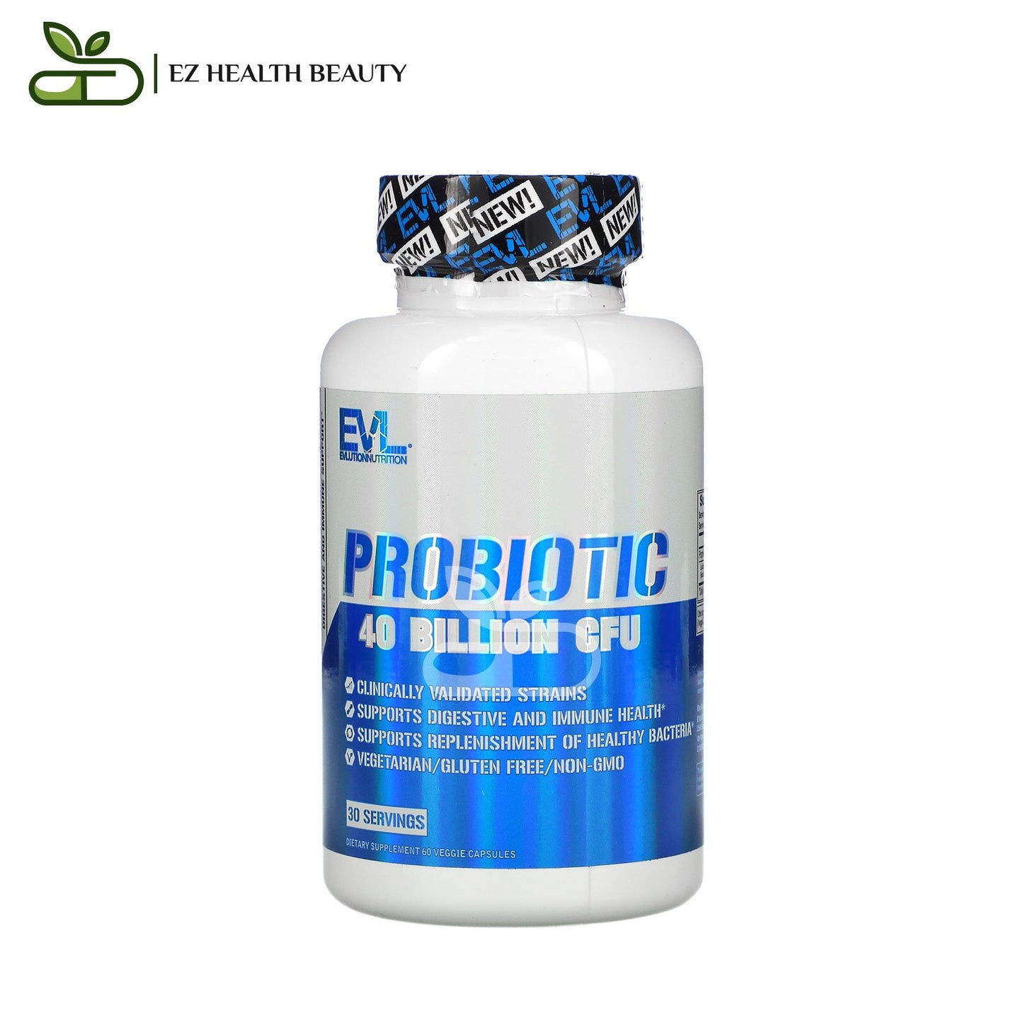 Probiotics For Gut Health and Immunity 40 Billion CFU EVLution Nutrition 60 Veggie Capsules