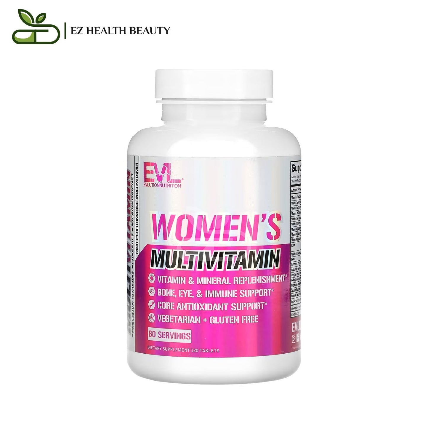 أقراص ملتي فيتامين للمرأة لتحسين الصحة العامة 120 قرص | EVLution Nutrition Women’s Multivitamin