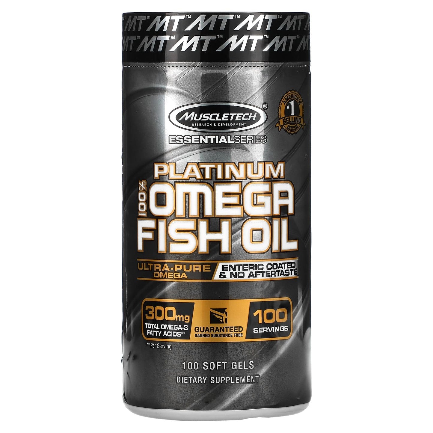 MuscleTech Platinum omega fish oil heart supplement 100% Platinum 100 softgels