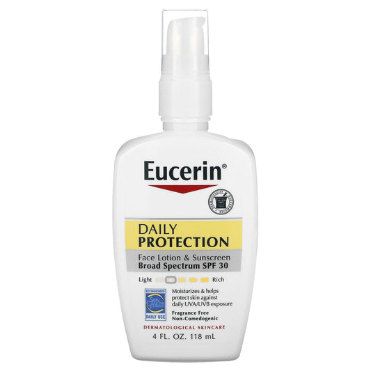 Eucerin Daily Protection Face Lotion & Sunscreen SPF 30  Fragrance Free  (118 ml)