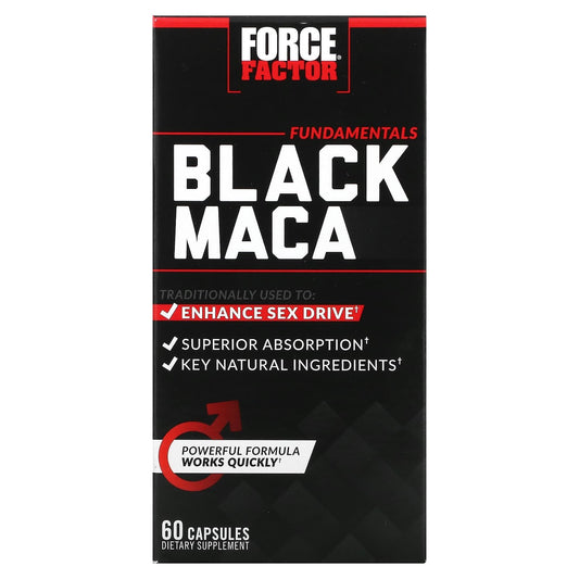 Force Factor Black Maca capsules sex drive enhancer for women and men 60 Capsules