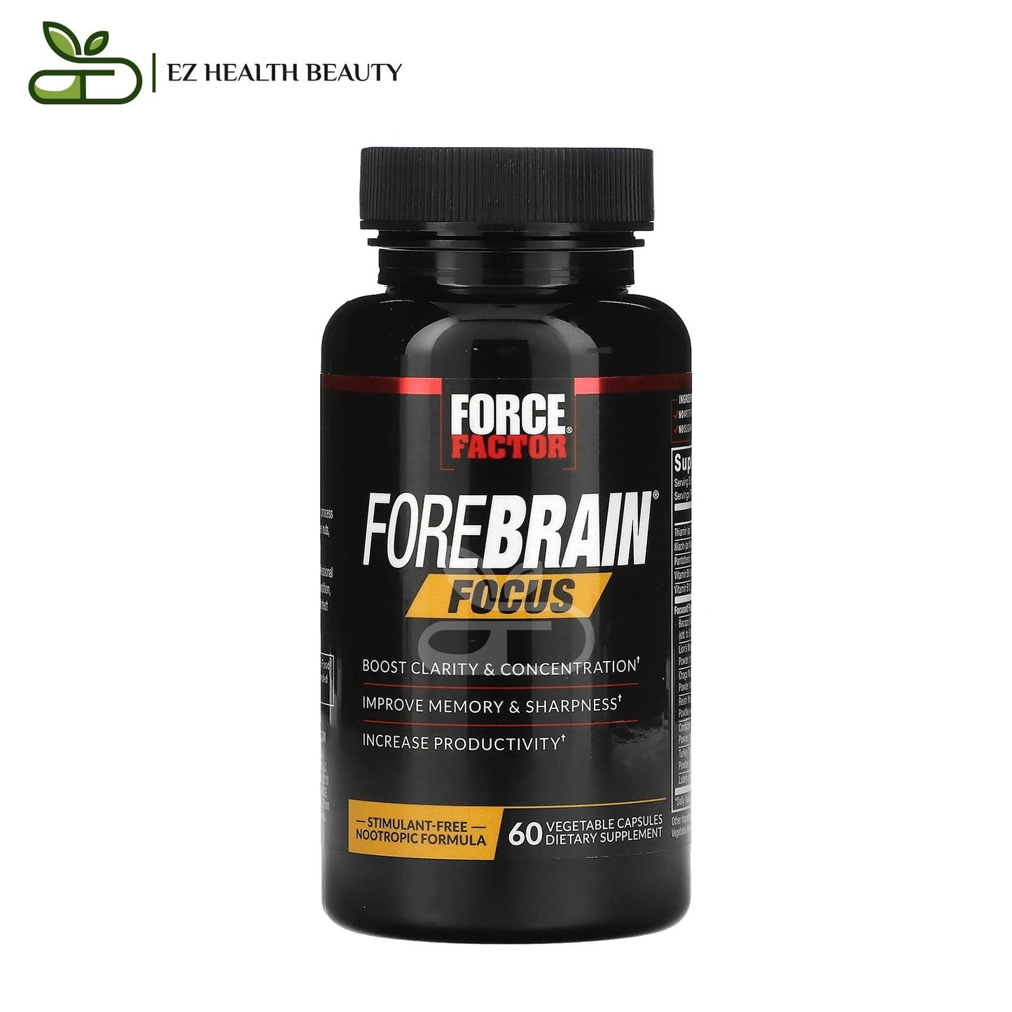 forebrain كبسولة لتعزيز الذاكرة والتركيز 60 كبسولة Forebrain Focus Force Factor