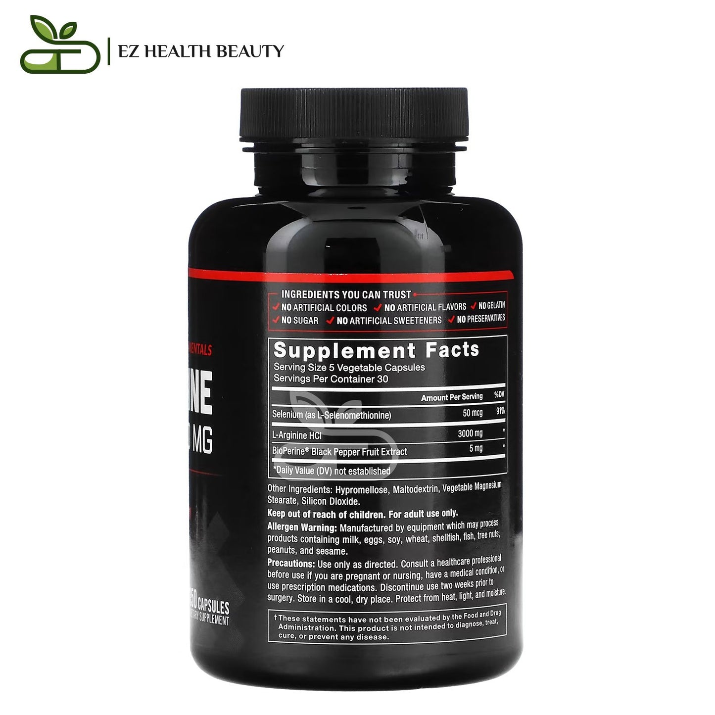 Force factor l arginine 3000 mg to strengthen blood flow - 150 tablets