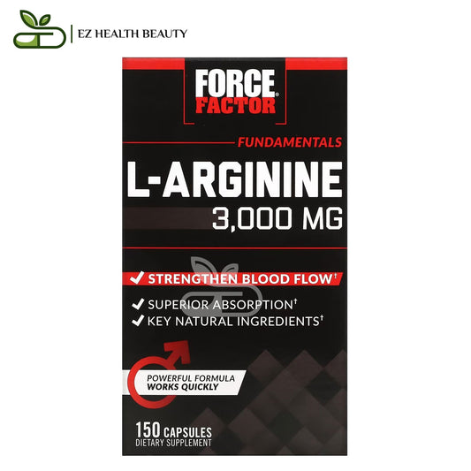 حبوب الارجنين فورس فاكتور لزيادة تدفق الدم 150 كبسولة Force Factor L-Arginine 3000 mg