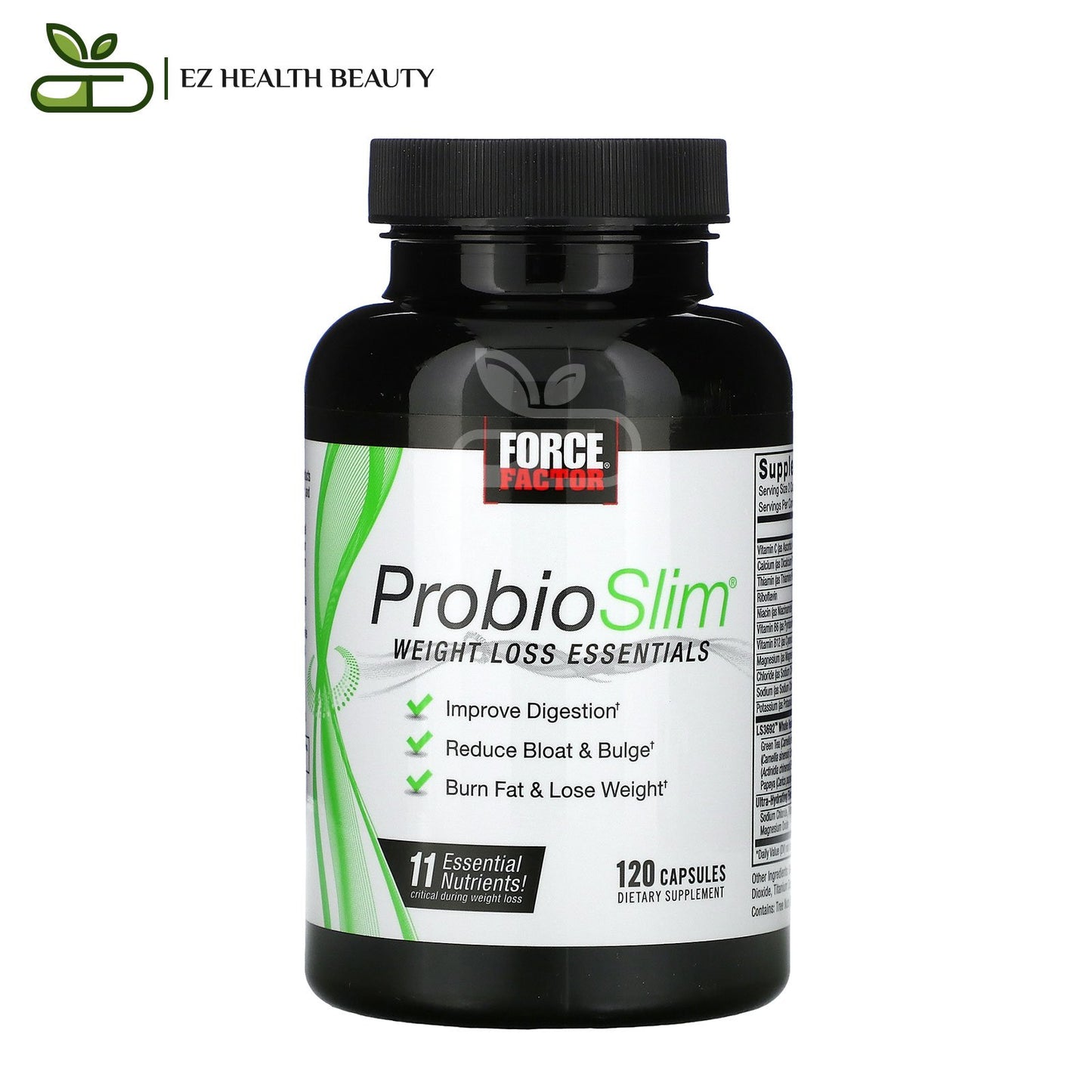 probioslim دواء بروبيو سليم لفقدان الوزن من فورس فاكتور‏ 120 كبسولة Force Factor ProbioSlim Weight Loss Essentials 120 Capsules