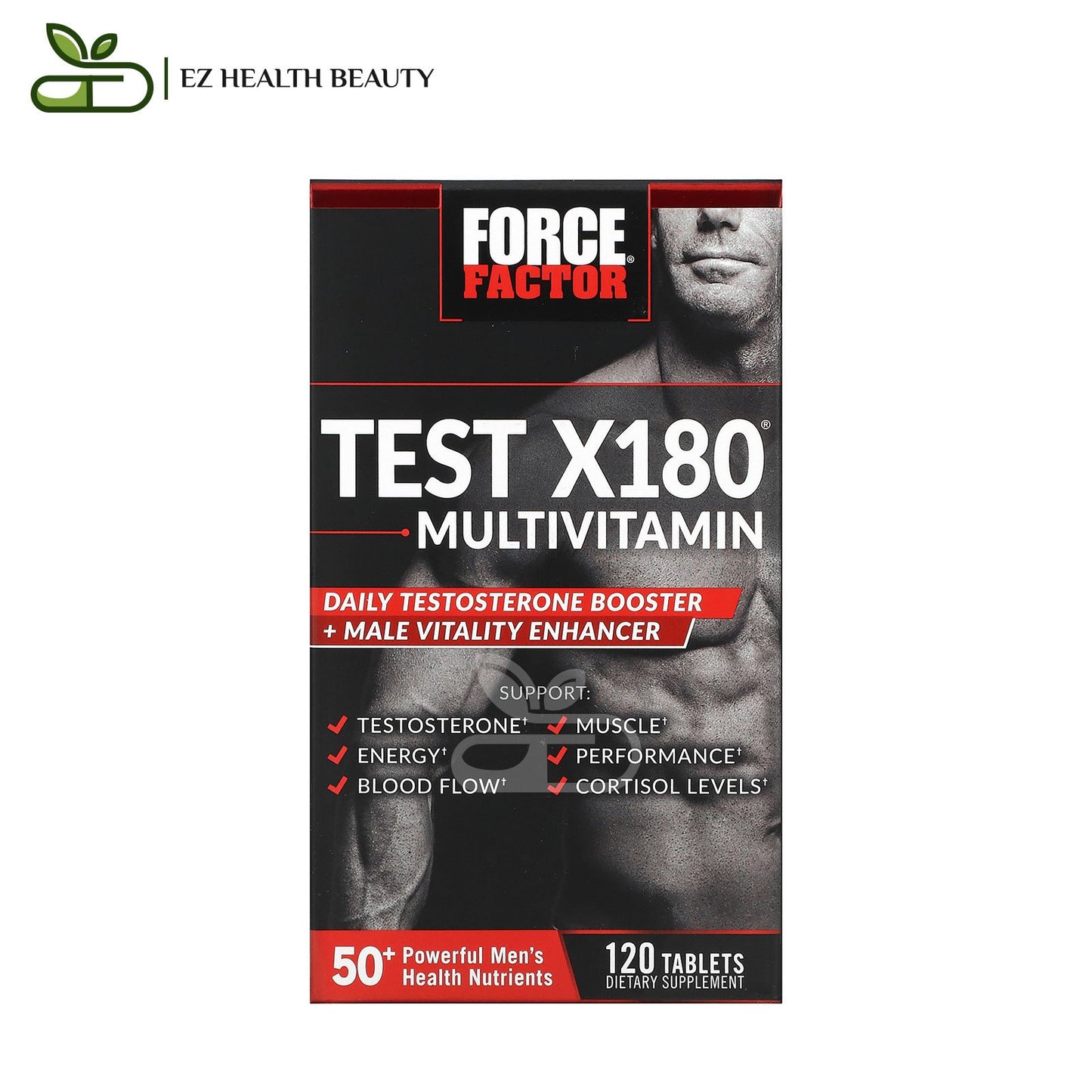 أقراص تيست اكس 180 معزز للتستوستيرون فورس فاكتور 120 قرصًا | Force Factor Test X180 Multivitamin + Testosterone Booster