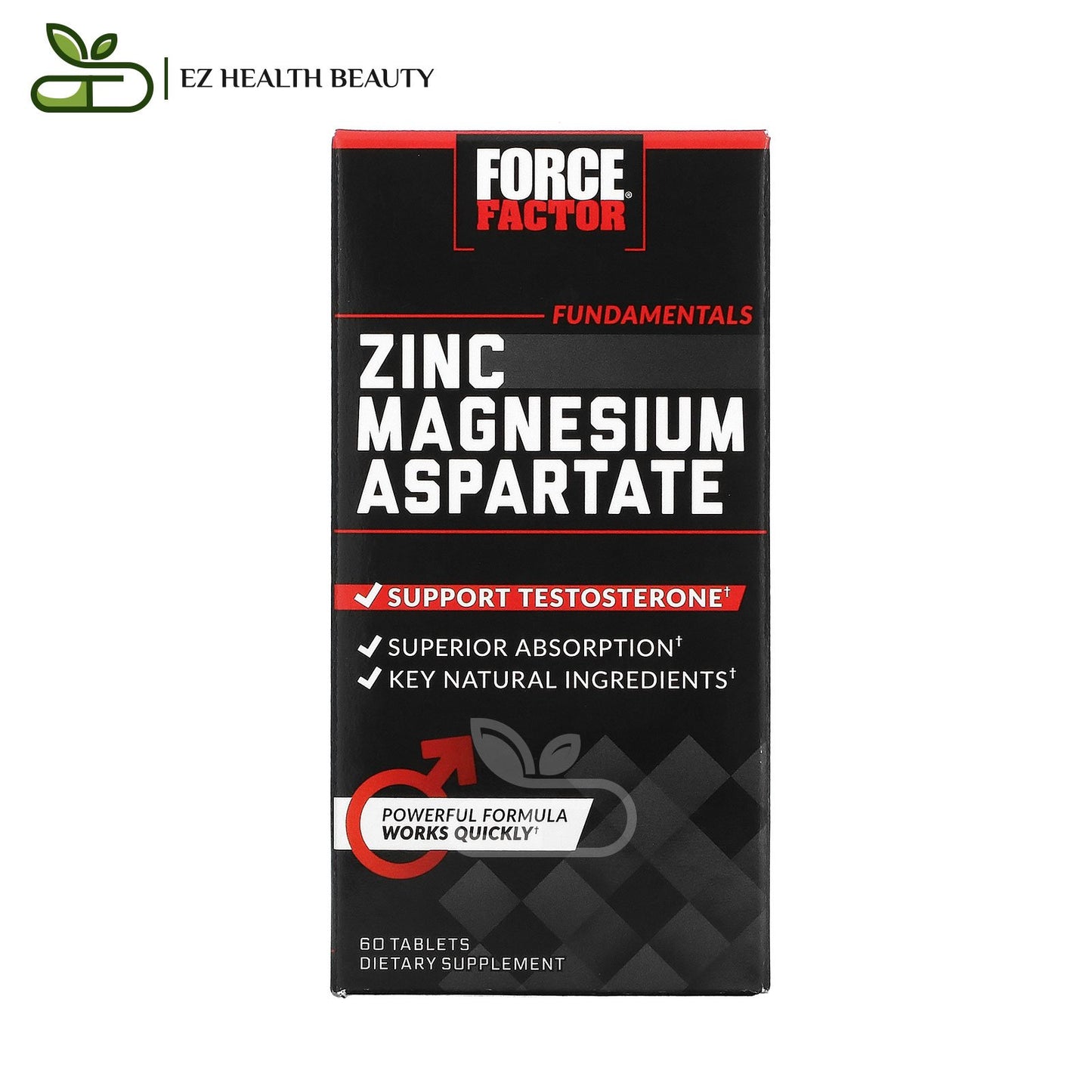 أقراص الزنك وأسبارتات المغنيسيوم لصحة الجهاز المناعي والعصبي من فورس فاكتور | Force Factor Zinc Magnesium Aspartate, 60 Tablets