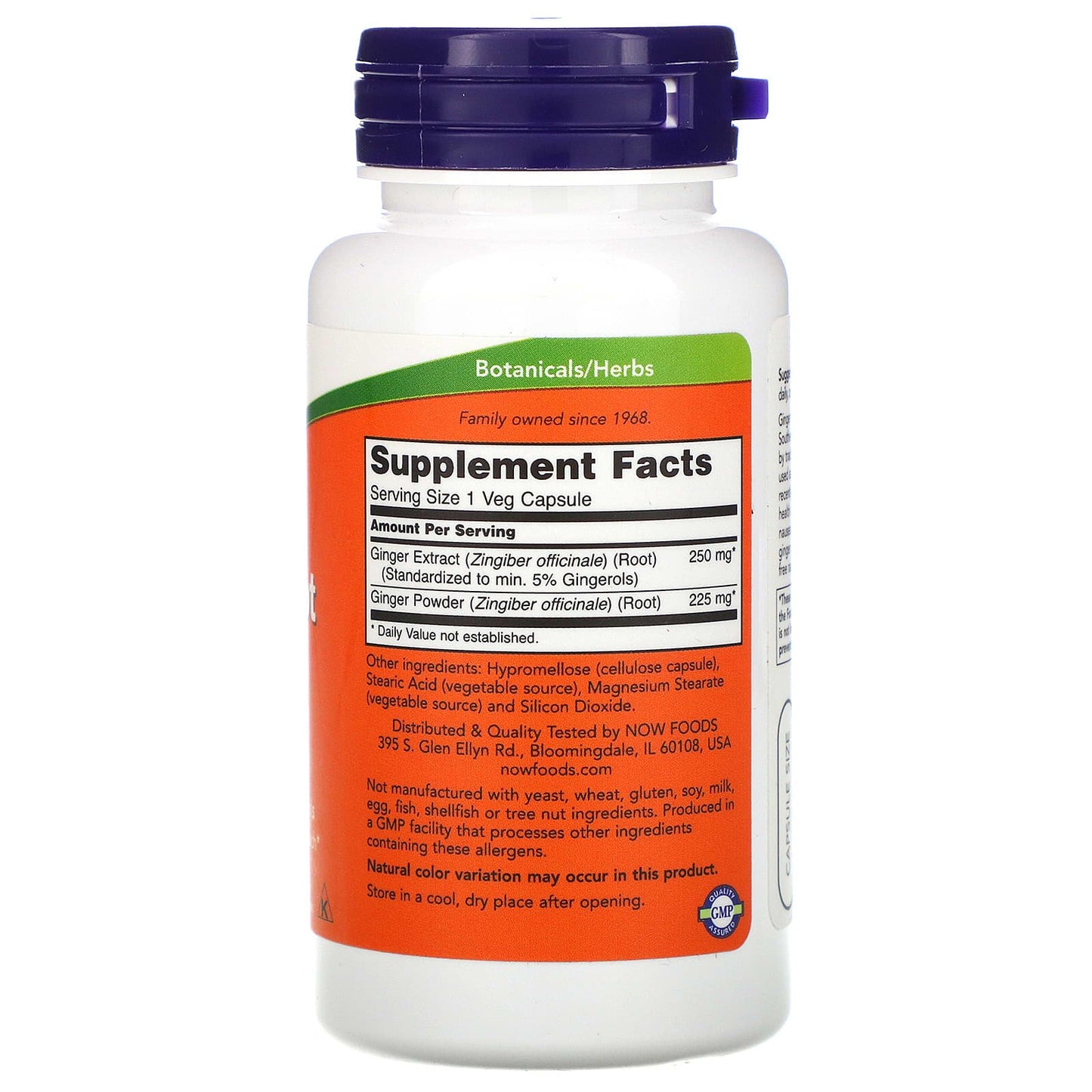 Now foods ginger root 550mg capsules digestive support - 90 Veggie Caps